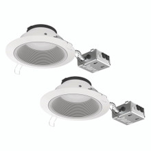 With the 2 Pack Juno® Podz 6-inch LED canless downlights ordering, stocking, and installing is easier than ever before as the trim and remodel junction box are packaged altogether in one single carton - JPDZ6JB RDC1 WWH CP2 M2