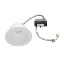 6IN Commercial LED Retrofit,1800 Nominal LM,3500K,80+ CRI,Multi-Volt,0-10V Dimming Driver,Haze, White Trim Ring