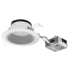 Juno Podz 6IN Trim and Remodel Junction Box,Round downlight cone 120V,White, White Trim Ring