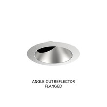 3IN Angle-Cut Reflector, Black Specular, Self Flanged, White painted flange