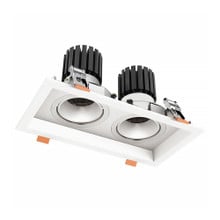 LED Architectual Light Double Slot - 20W - 120V - Color Selectable 27K/30K/35K/40K/50K - Triac Dimmable - Clear Lens - White Finish