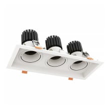 LED Architectual Light Triple Slot - 30W - 120V - Color Selectable 27K/30K/35K/40K/50K - Triac Dimmable - Clear Lens - White Finish