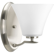 Bravo Collection One-Light Brushed Nickel Etched Glass Modern Bath Vanity Light