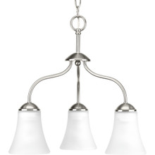 Classic Collection Three-Light Brushed Nickel Etched Glass Traditional Chandelier Light - Dry Location Listed