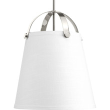 Galley Collection Two-Light Polished Nickel Linen Shade Coastal Pendant Light - Dry Location Listed