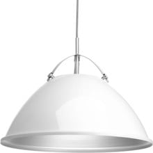 Tre Collection One-Light White White Metal Shade Coastal Pendant Light - Dry Location Listed - Model P500053-030