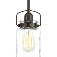 Calhoun Collection One-Light Antique Bronze Clear Glass Farmhouse Mini-Pendant Light - Dry Location Listed