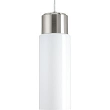 Neat LED Collection One-Light Brushed Nickel Glossy Opal Glass Coastal Pendant Light - Damp Location Listed