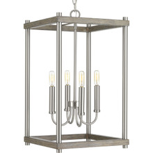 Fontayne Collection Four-Light Brushed Nickel Farmhouse Pendant Light - Dry Location Listed