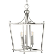 Parkhurst Collection Brushed Nickel Three-Light Foyer - Dry Location Listed