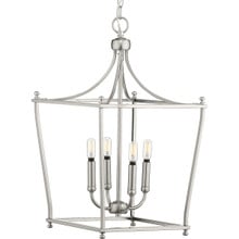 Parkhurst Collection Brushed Nickel Four-Light Foyer - Dry Location Listed