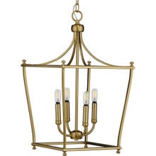 Parkhurst Collection Brushed Bronze Four-Light Foyer - Dry Location Listed
