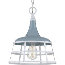 Bastille Collection One-Light Coastal Blue Coastal Pendant Light - Dry Location Listed