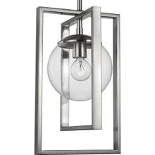 Atwell Collection One-Light Brushed Nickel Clear Glass Luxe Pendant Light - Dry Location Listed