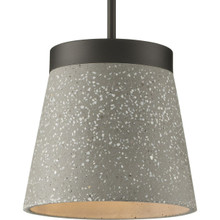 Terrazzo Collection One-Light Graphite and Grey Terrazzo Hanging Pendant Light - Damp Location Listed