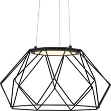 Geodesic LED Collection Matte Black Modern Style Medium Hanging Pendant Light - Damp Location Listed