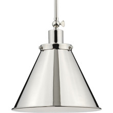 Hinton Collection One-Light Polished Nickel Vintage Style Hanging Pendant Light - Dry Location Listed