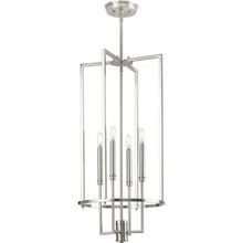 Elara Collection Four-Light New Traditional Brushed Nickel Chandelier Foyer Light - Dry Location Listed