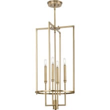 Elara Collection Four-Light New Traditional Vintage Brass Chandelier Foyer Light - Dry Location Listed