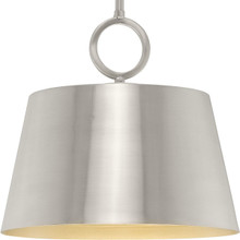 Parkhurst Collection One-Light New Traditional Brushed Nickel Metal Pendant Light - Dry Location Listed