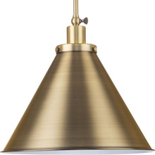 Hinton Collection One-Light Vintage Brass Modern Farmhouse Pendant - Dry Location Listed - Model P500385-163