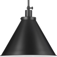 Hinton Collection One-Light Matte Black Modern Farmhouse Pendant - Dry Location Listed - Model P500385-31M