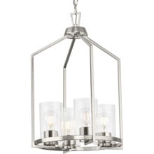 Goodwin Collection Four-Light Brushed Nickel Modern Farmhouse Hall & Foyer Light - Dry Location Listed