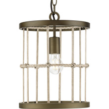 Lattimore Collection One-Light Aged Brass Pendant - Dry Location Listed