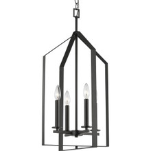 Vertex Collection Four-Light Matte Black Contemporary Foyer Light - Dry Location Listed