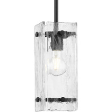 Rivera Collection One-Light Matte Black Luxe Industrial Pendant - Damp Location Listed