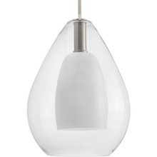 Carillon Collection One-Light Brushed Nickel Large Contemporary Pendant - Dry Location Listed
