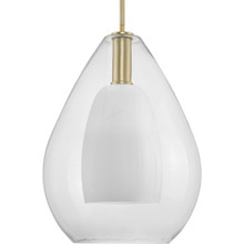 Carillon Collection One-Light Brushed Gold Large Contemporary Pendant - Dry Location Listed