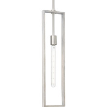 Boundary Collection One-Light Brushed Nickel Grey Washed Oak Modern Pendant - Dry Location Listed