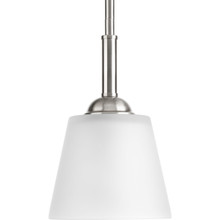 Arden Collection One-Light Brushed Nickel Etched Glass Farmhouse Mini-Pendant Light