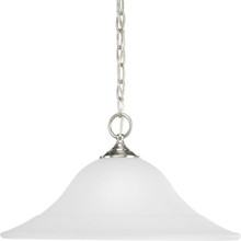 Trinity Collection One-Light Brushed Nickel Etched Glass Traditional Pendant Light - Dry Location Listed