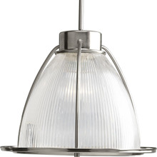 Prismatic Glass Collection One-Light Brushed Nickel Clear Prismatic Glass Coastal Mini-Pendant Light - Dry Location Listed - Model P5183-09