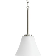Bravo Collection One-Light Brushed Nickel Etched Glass Modern Mini-Pendant Light