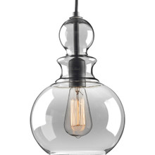 Staunton Collection One-Light Graphite Smoke Glass Global Pendant Light - Dry Location Listed - Model P5334-143