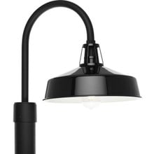 Cedar Springs Collection One-Light Gloss Black Metal Shade Farmhouse Outdoor Post Lantern - Wet Location Listed