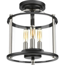 Squire Collection Three-Light Semi-Flush Convertible - Damp Location Listed - Model P550011-031