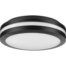 Hard Nox Collection Black 12" Die Cast Round Flush Mount Light - Wet Location Listed