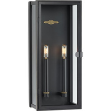Stature Collection Two-Light Oil Rubbed Bronze and Clear Glass Transitional Style Large Outdoor Wall Lantern - Wet Location Listed