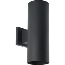 5" LED Outdoor Up/Down Modern Black Wall Cylinder with Glass Top Lens - Wet Location Listed