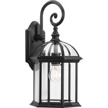 Dillard Collection One-Light Traditional Textured Black Clear Glass Outdoor Wall Lantern - Wet Location Listed - Model P560323-031