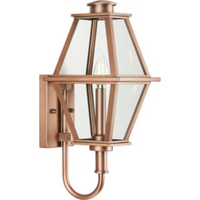 Bradshaw Collection One-Light Antique Copper Clear Glass Transitional Small Outdoor Wall Lantern - Wet Location Listed