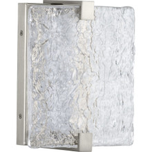 LED Stone Glass Sconce Collection Brushed Nickel ADA Wall Sconce - Damp Location Listed