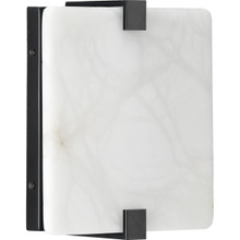 LED Alabaster Stone Black ADA Wall Sconce - Damp Location Listed