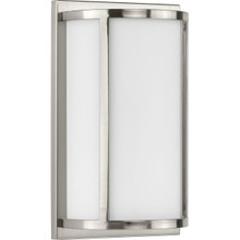 Parkhurst Collection Two-Light Brushed Nickel Etched Glass New Traditional Wall Sconce - Damp Location Listed