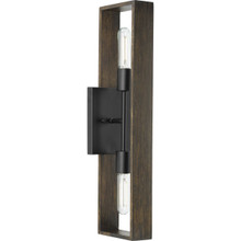 Boundary Collection Two-Light Matte Black Roasted Chicory Modern Wall Bracket - Damp Location Listed