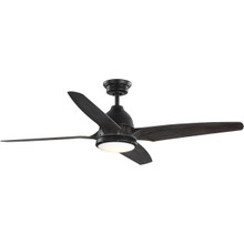 Alleron Collection 4-Blade Antique Black 56-Inch DC Motor LED Urban Industrial Ceiling Fan - Damp Location Listed